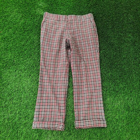Vintage 80s Wool Plaid Pants Womens 14 34x28 Heavyweight - Picture 1 of 16